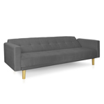 Sofá Cama 3 cuerpos 215x80 Detroit en pana antimanchas gris oscuro Fullconfort