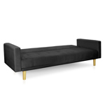Sofá Cama 3 cuerpos 215x80 Detroit en pana antimanchas negro Fullconfort