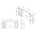Respaldo Cabecera de Cama con puerta y espacio de guardado extensible  110 x45 cm CODIGO 3013 BLA