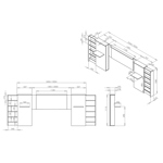 Respaldo Cabecera de Cama con cajón de guardado 300 x 110 x 45 cm 3014 WEN