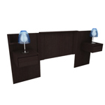 CABECERA RESPALDO DE CAMA CON 2 MESAS FLOTANTES WEN