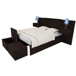 CABECERA RESPALDO DE CAMA CON 2 MESAS FLOTANTES WEN