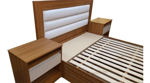 Respaldo Sommier Tapizado 1,86m Cabezal Cama Acolchado Roble Moro