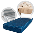 Colchon De Espuma 1 Plaza 80x190x26 + Sabana + Almohada + Acolchado