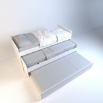 Cama 1 plaza melamina dormitorio nido triple Blanca