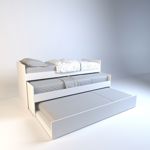 Cama 1 plaza melamina dormitorio nido triple Blanca