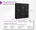 Placard Maximo Family 6 Puertas Caoba