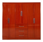 Placard Ropero 6 Puertas Caoba Fortaleza Melamina
