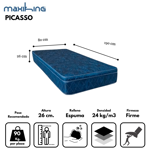 Colchon Maxiking Picasso Azul 080x190x26 1 Plaza