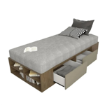 Respaldo Juvenil 1.18m x 1.03 de alto madera Tables 6429 Nogal-Gris