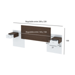 Respaldo de Cama Regulable Mesa Luz Centro Estant Rc6p