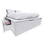 CAMA EMC KING 2M C 6 CAJONES Y 2 ZAPATERO BLANCO (CAMA20BL)