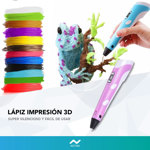 Lápiz Lapicera De Impresión 3d Nictom Rosa Con L3d + Filamento Regalo