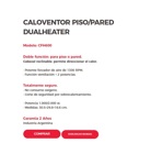 Caloventor Liliana Cfh600 Piso o pared Dualheater 2000 watts