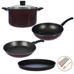 Bateria Ollas Cacerolas Sartén Wok 6 Pzas Domo Con Utens