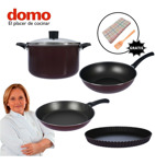 Bateria Ollas Cacerolas Sartén Wok 6 Pzas Domo Con Utens
