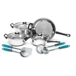 BATERIA DE COCINA ACERO INOXIDABLE CON UTENSILIOS 7 PIEZAS