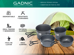 Set de 2 Ollas De Aluminio + 2 Sartenes Gadnic desmontables para exterior
