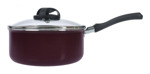 Olla Cacerola + Wok Sarten Domo Con Tapa Vidrio Linea Black