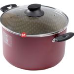 Olla Antiadherente 24 Cm Más Tapa De Vidrio Jovifel Bordo