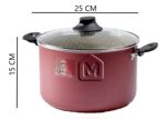 Olla Antiadherente 24 Cm Más Tapa De Vidrio Jovifel Bordo