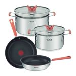 SET DE 6 PIEZAS TEFAL OPTISPACE (SARTEN 24CM Y 28CM CACEROLA C TAPA 18CM Y 20CM) (G720S604)