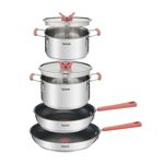 SET DE 6 PIEZAS TEFAL OPTISPACE (SARTEN 24CM Y 28CM CACEROLA C TAPA 18CM Y 20CM) (G720S604)