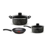 SET 5 PIEZAS TEFAL -STONE EFFECT CACEROLA CTAPA 20CM OLLA CTAPA 24CM SARTEN) (L2Z1G4B81)