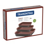 Juego Asaderas 3 Piezas Tramontina Fuentes Teflon Horno