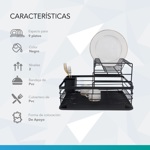 Secaplatos Escurridor Cubiertero 2 Niveles EP04 Negro