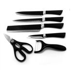 SET JUEGO CUCHILLOS COCINA 6 PZ ACERO CERÁMICA PROFESIONAL