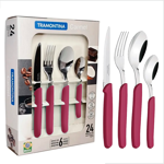 Cubiertos Tramontina Juego 24 Pzas Cocina Carmel Set Colores