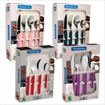 Cubiertos Tramontina Juego 24 Pzas Cocina Carmel Set Colores