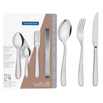 Juego Set De Cubiertos Tramontina Maresias Acero Inox 24 Pz