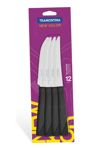 Pack X12 Pzas Cuchillos Mesa Negro Tramontina New Kolor