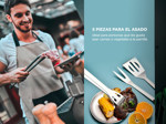 Kit Para Parrilla 5 Piezas Acero inoxidable