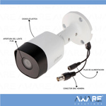 Dahua Cámara Bullet DH-HAC-B1A21P-0280B 2MP 2,8MM 1080P IP67