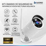 Kit 8 Camaras Hd Dvr Cctv Monitoreo 24hs Seguridad Exterior