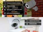 Kit 4 Cámaras de Seguridad Interior/Exterior + 4 Domos De Interior FULL HD 1080 Visión Nocturna