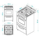Cocina Escorial Candor S2 Gas Envasado 51 Cm 4 Hornallas