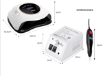 Kit Para Uñas Gadnic Torno T20K + Cabina UV LED 180W Profesional