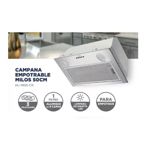 Extractor Purificador Cocina Kudu Inox 52cm Empotrable 130w