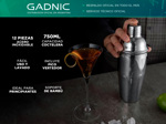 Kit Bartender Gadnic Coctelera Acero Inoxidable 12 Piezas