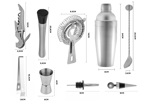 Kit Bartender Gadnic Coctelera Acero Inoxidable 12 Piezas