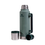 Termo Stanley Clásico 1.4 Lts C/ Tapón Cebador Acero Inox - Verde