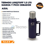 Termo Lusqtoff Acero Inoxidable 1.3 L con Manija Frio Calor