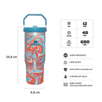 Botella Stanley Flip Straw Tumbler 887Ml - Pool Swirl