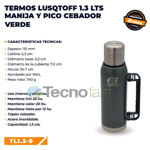 Termo Lusqtoff Acero Inoxidable 1.3 L con Manija Frio Calor