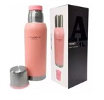 Termo Acero Inoxidable Explorer Pico Cebador 1 Litro 24 Hs Rosa
