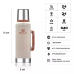 Termo Stanley Classic 950ml Rosa Con Manija Y Tapon Cebador